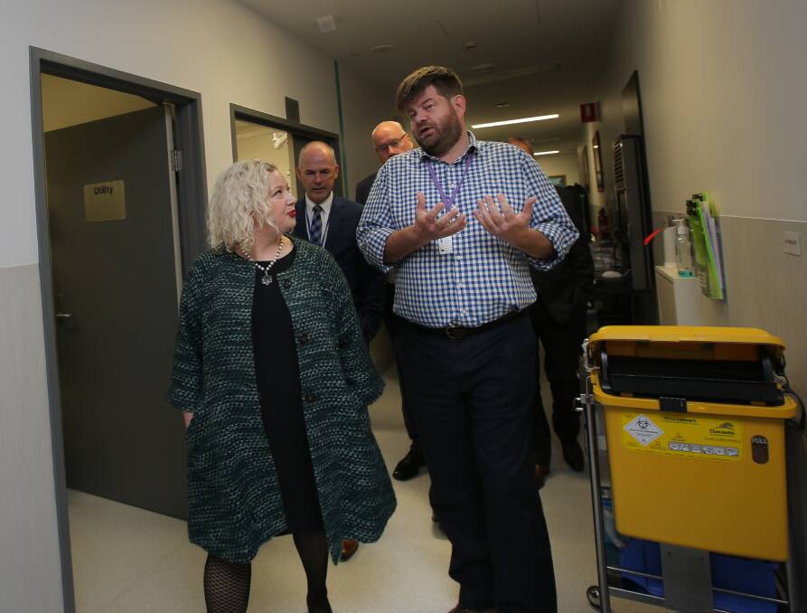 Under pressure: Health Minister Jill Hennessy visited Warrnambool Base Hospital in December and spoke to Tim Baker, director of emergency services, about the challenges facing the health service.