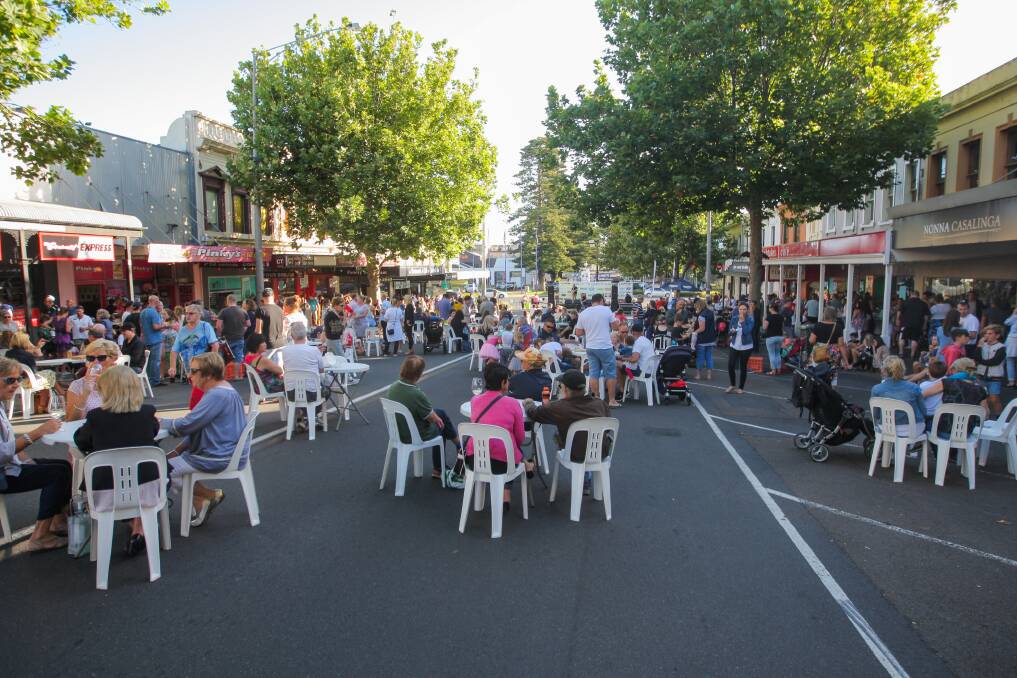 Restaurants have called for a similar set up to the city's Wunta Festival to host more outdoor dining under step three of the COVID roadmap. Picture: Morgan Hancock