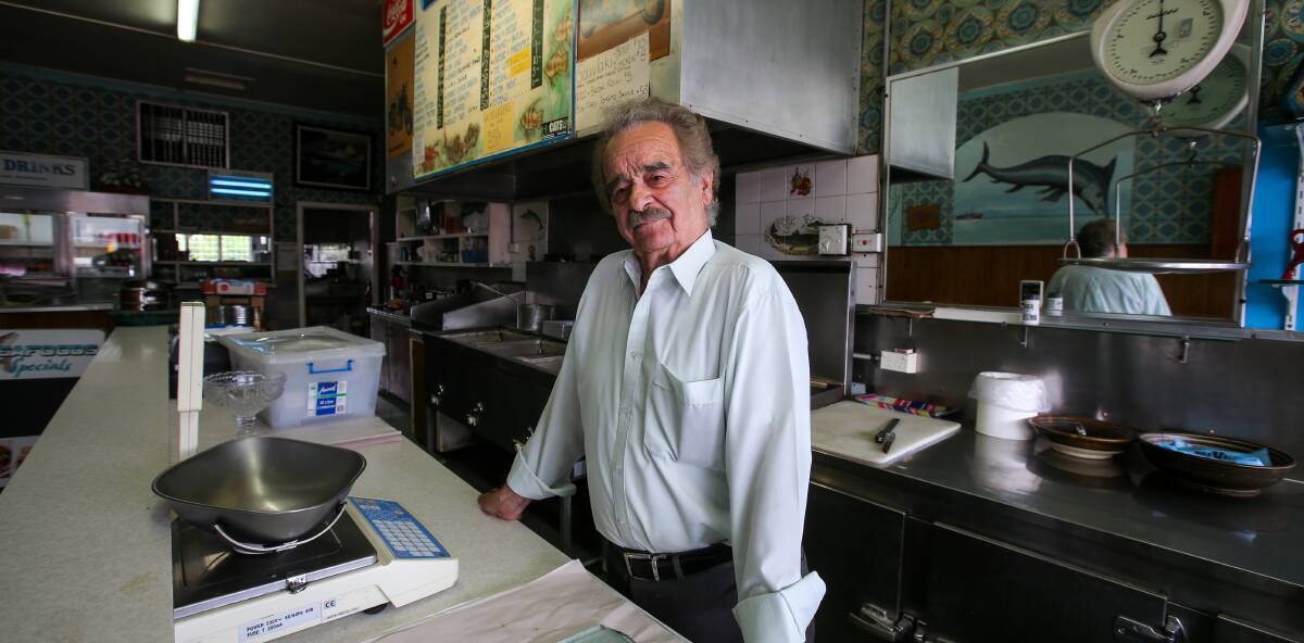 END OF AN ERA, PERHAPS: Warrnambool Seafood owner George Politis stands behind the counter of his Liebig Street shop. Picture: Rob Gunstone
