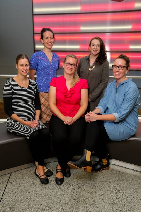 TEAM: South West Healthcare speech pathologists Cassie Brown, Elisia Nichol, Sheree Bennett, Erin Adams and Wren Bowie are  preparing for Swallowing Awareness Day. Picture: Rob Gunstone