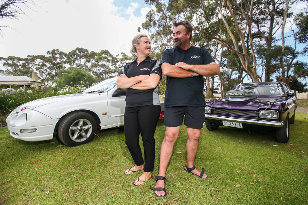 FAMILY FEUD: Drag racing husband and wife competitors Tania and Chris King, from Warrong, will race at Warrnambool this weekend. Picture: Amy Paton