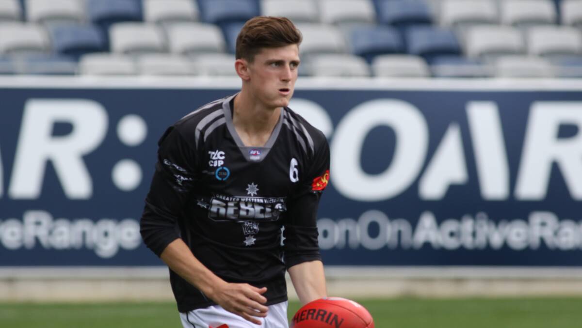 STEPPING UP: Portland and Greater Western Victoria Rebels footballer Keegan Gray is among a host of HFNL talent bound for the Herald Sun Shield final at Simonds Stadium on Wednesday. Picture: Shaun Kelly