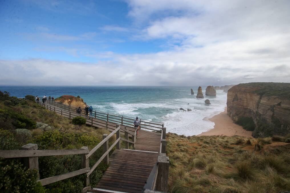 The view from the Twelve Apostles viewing deck. Picture: Amy Paton