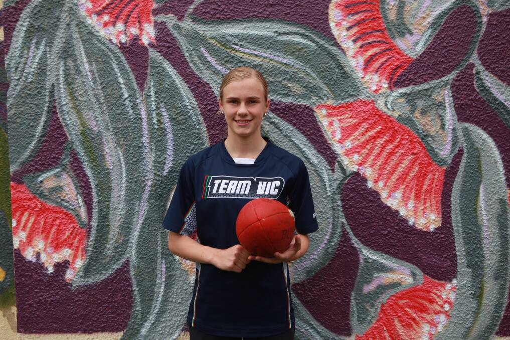 Young gun: Former South Warrnambool player Renee Saulitis, 16, has been named in Vic Country's final 29-strong squad to take part in the AFL Women's under 18 championships, held on the Gold Coast across June and July. 