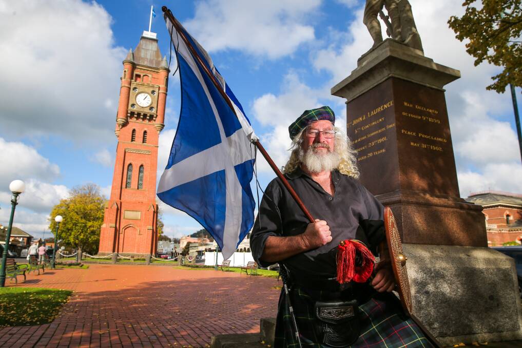 Poets and songs: Camperdown local Chris Maguire dresses in traditional Scottish tartan for the annual Robbie Burns Festival.