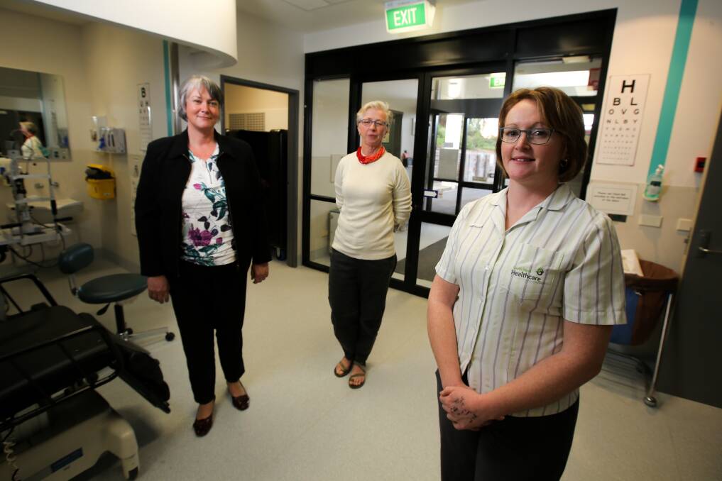 South West Healthcare emergency services director Jo Brown, alcohol and drug emergency department project facilitator Cathreena Gervis and acting nurse unit manager Julie Dawson, where the emergency department will be renovated to hold a behavioural assessment room. Picture: Rob Gunstone