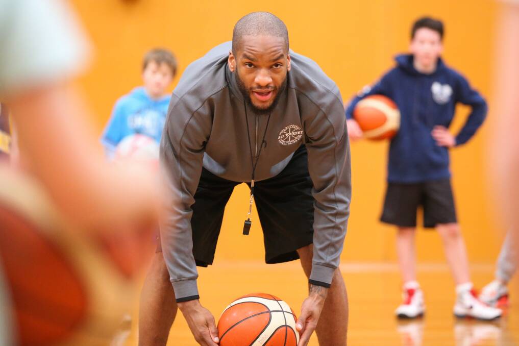 HELPING HAND: Seahawks import Xavier Johnson-Blount is eager to help the next generation of basketball stars develop in Warrnambool. Picture: Morgan Hancock