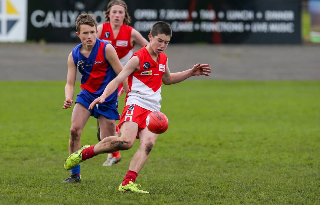 CALL UP: South Warrnambool's Fraser Marris has piqued the interest of TAC Cup club Greater Western Victoria Rebels. He will represent it at an under 16 carnival. Picture: Rob Gunstone