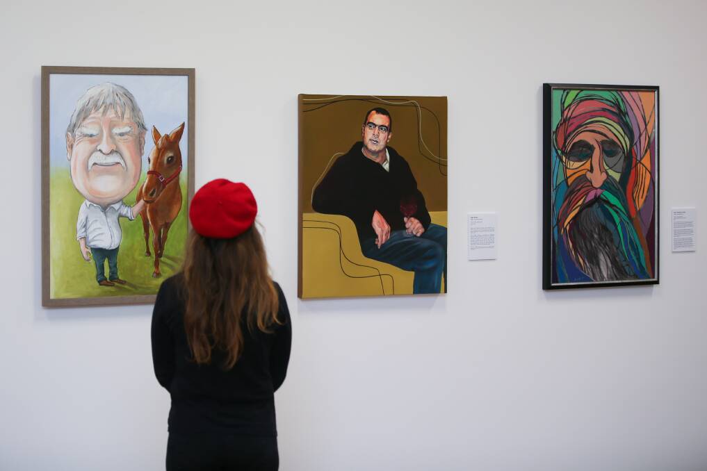 FAMOUS LOCAL FACES: The Warnibald Exhibition opened at the Warrnambool Art Gallery over the weekend, and includes more than 30 portraits of south-west identities. Picture: Morgan Hancock