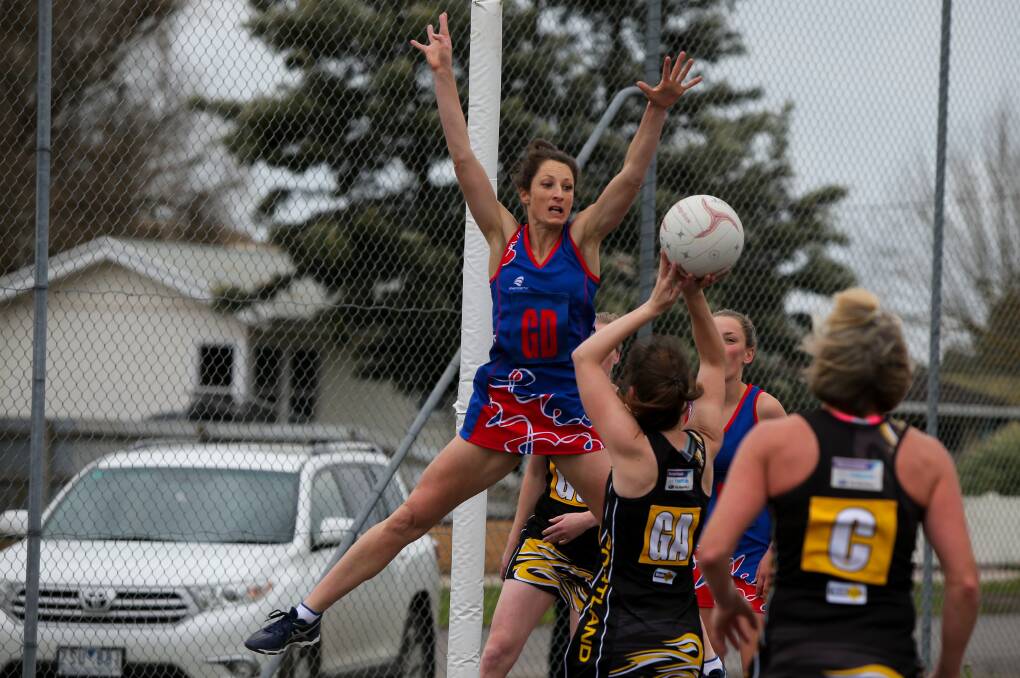 LEAPING BACK IN: Terang Mortlake regains goal defence Kelly Mullen for Saturday's clash with Warrnambool. Picture: Rob Gunstone