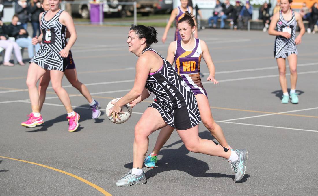 CRAFTY: Camperdown midcourter Leah Sinnott is playing a key role on the court for the Magpies, according to coach Peter Finch. Picture: Morgan Hancock