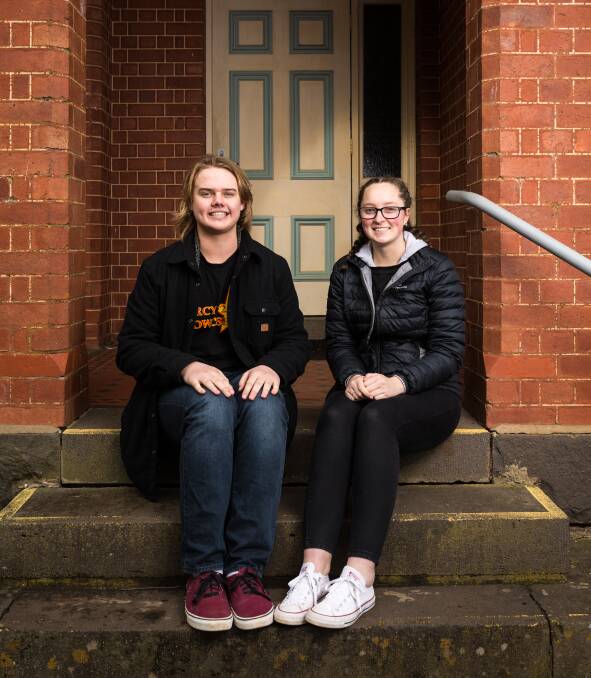 Study tour: Mercy Regional College students Joshua Newcombe, 17, and Lauren Huth, 17, won places in Spirit of Anzac Prize study tours. Picture: Christine Ansorge