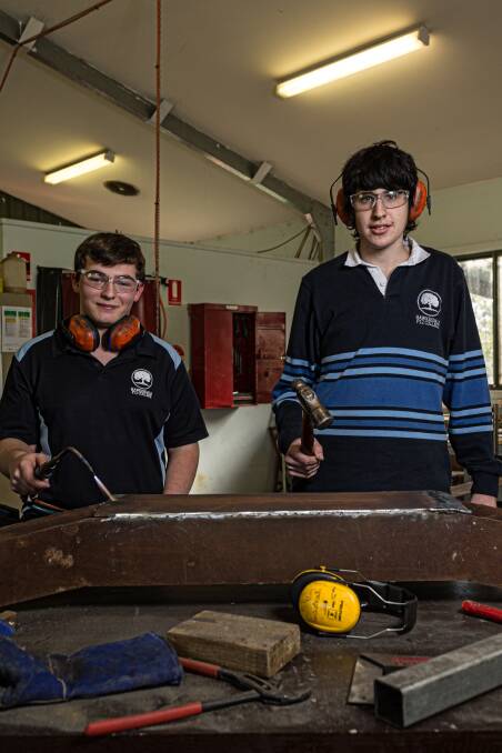 BRIGHT: Year 12 VCE student Peter Amess and VCAL student Ross Anderson. Pictures: Christine Ansorge