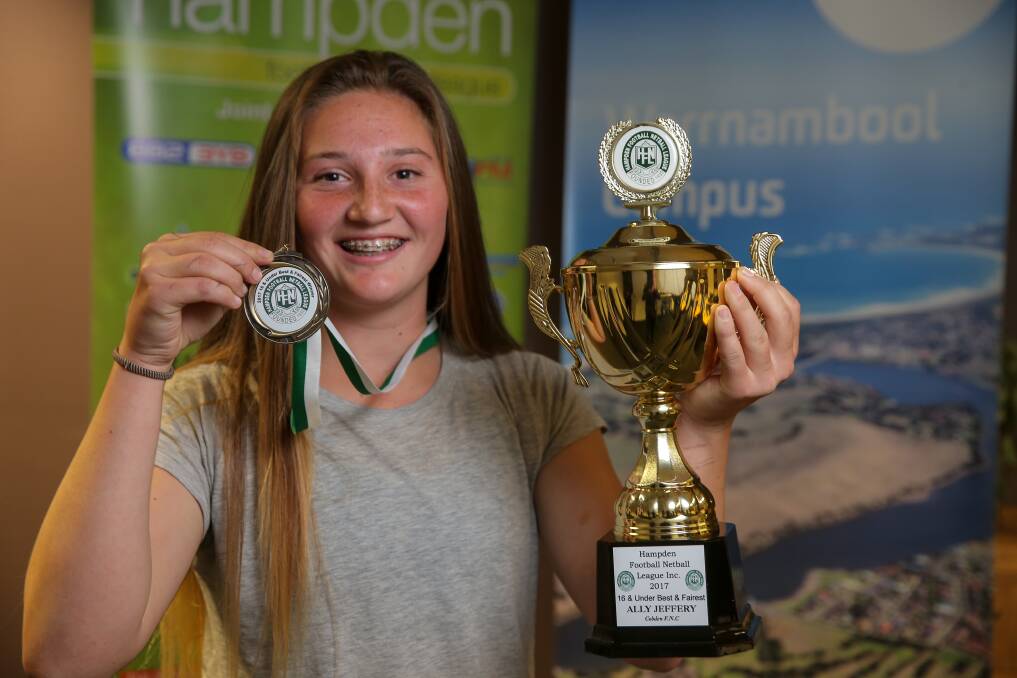 DOUBLE HOPES: Cobden 16 and under netballer Ally Jeffery, 15, will be hoping to add a premiership medallion to her league best and fairest medal.