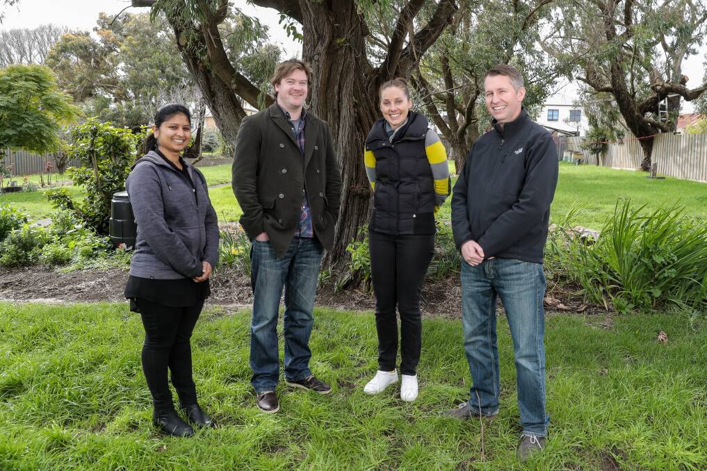Leaders: Our Story project team members Delna Plathottam, Jordan Smith, Amanda Wearne and Garry Peterson are hoping their Warrnambool migrant stories will highlight cultural acceptance. Picture: Christine Ansorge