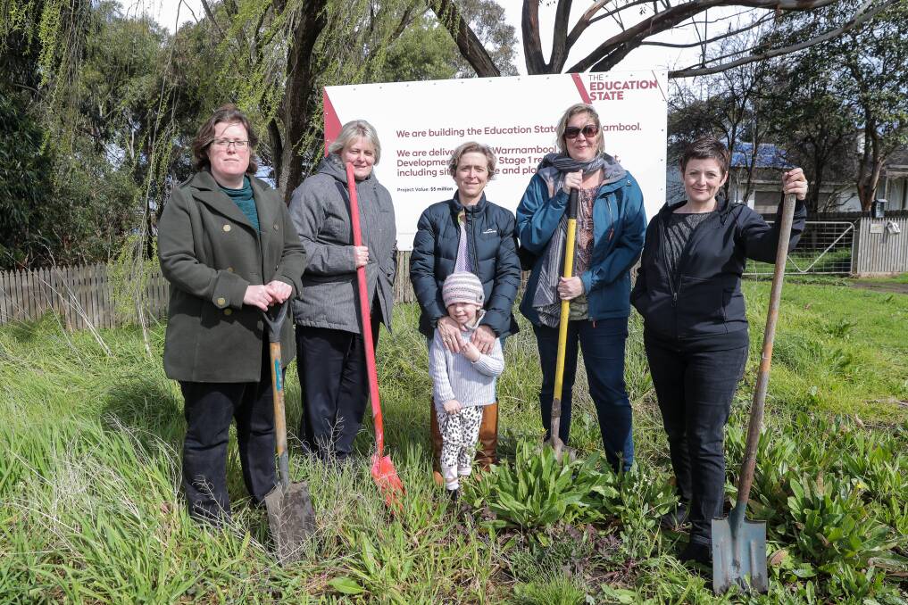 Jo Taylor, Shirlene Ball, Georgina Block, with daughter Zoe Block, Kate Darmanin and Emily Reeves are launched a campaign called 'Every Child' to push the Warrnambool SDS project. Picture: Christine Ansorge