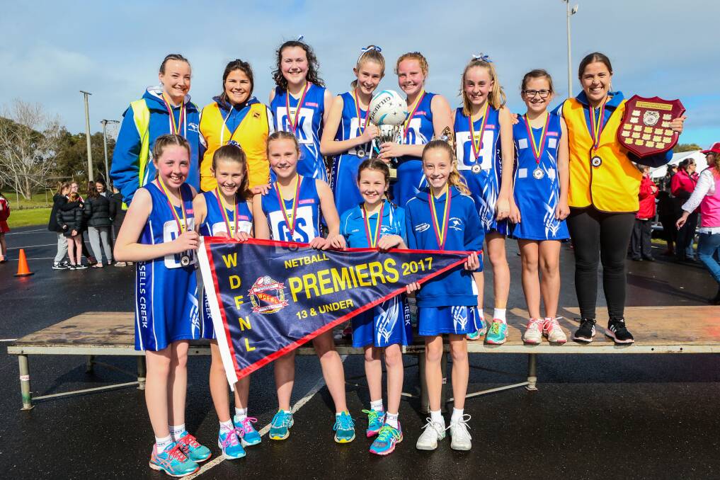 Junior champions: Russells Creek wins the 2017 WDFNL 13 and under netball grand final. Picture: Christine Ansorge