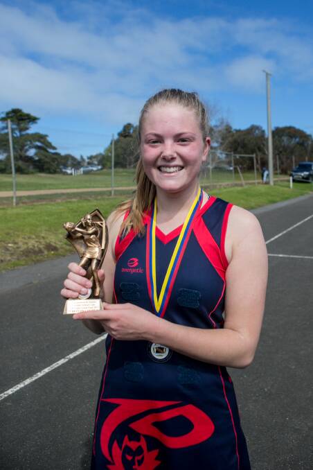 Top demon: Timboon Demons' Lilly Hose was the WDFNL 17 and under grand final best on court. Picture: Christine Ansorge