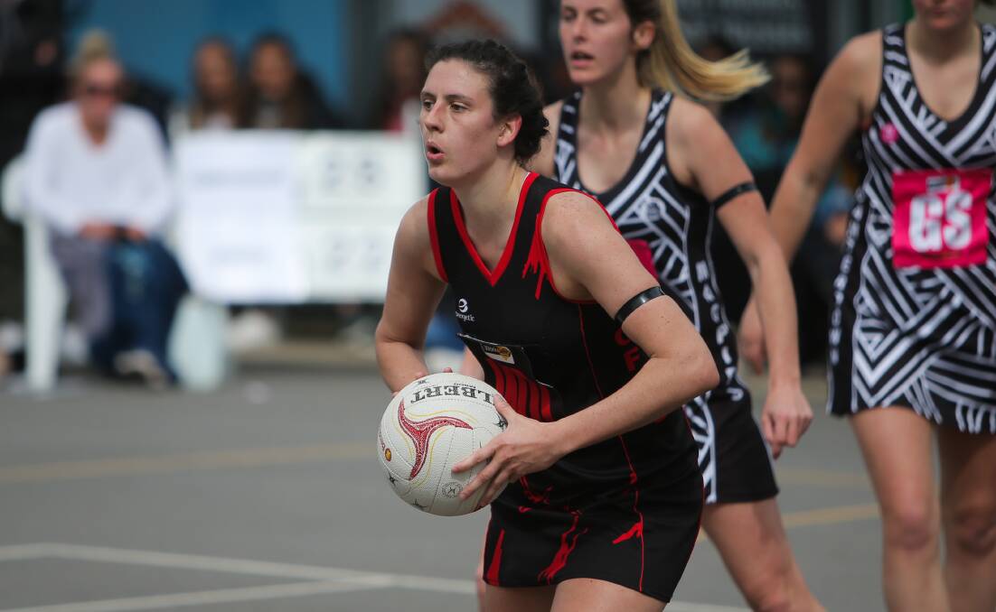 Versatile: Cobden's Jessica Wheadon, who returned to netball from pregnancy late last year through the A-reserves, has made an immediate impact while playing wing defence, centre and goal-keeper, says coach Mel Starr.