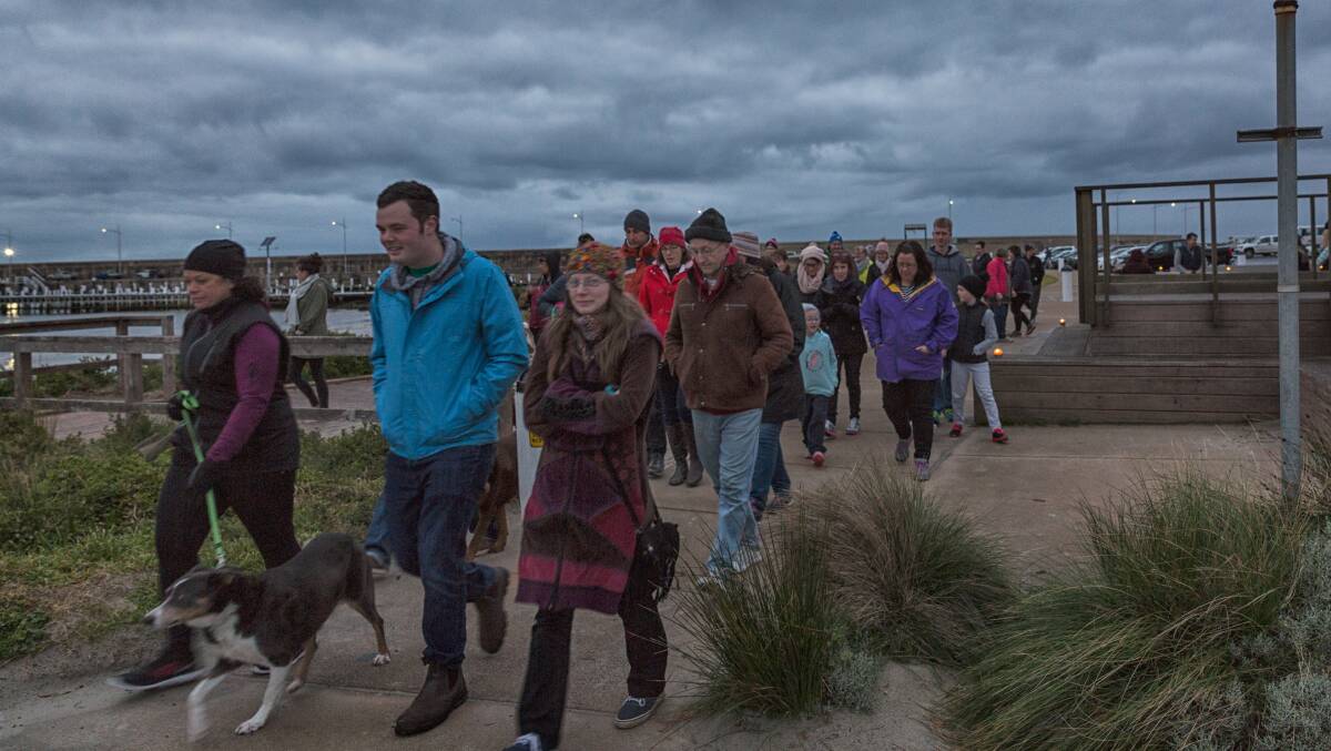 WALK FOR A CAUSE: Last year dozens of people braved a cold Warrnambool morning and walked as a part of World Suicide Prevention Day. Picture: Christine Ansorge