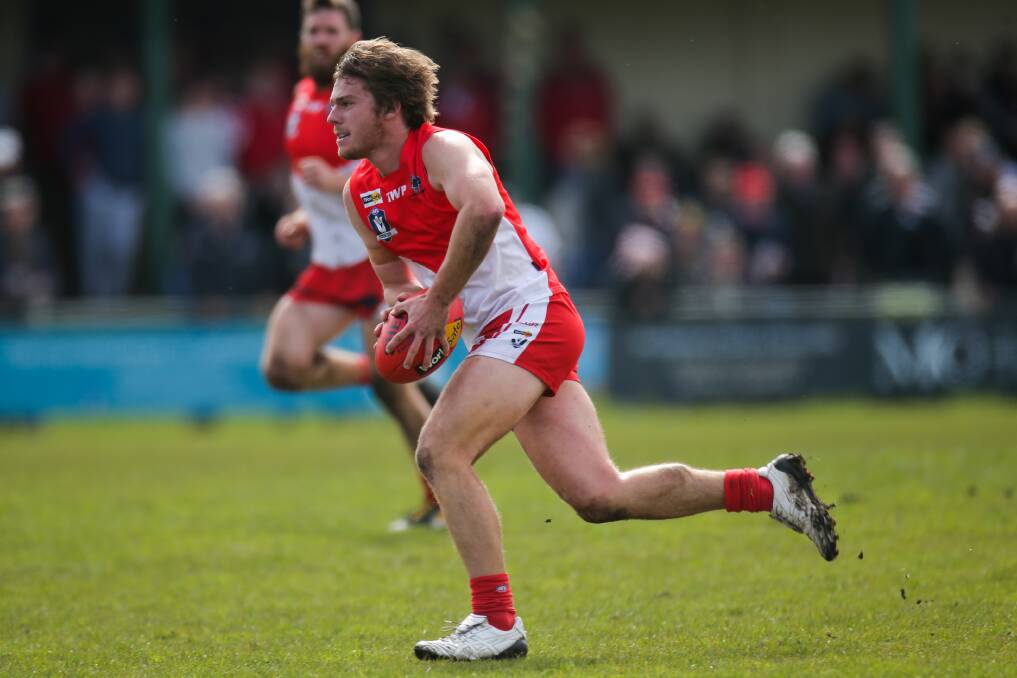 South Warrnambool's Liam Youl runs with the ball. Picture: Morgan Hancock