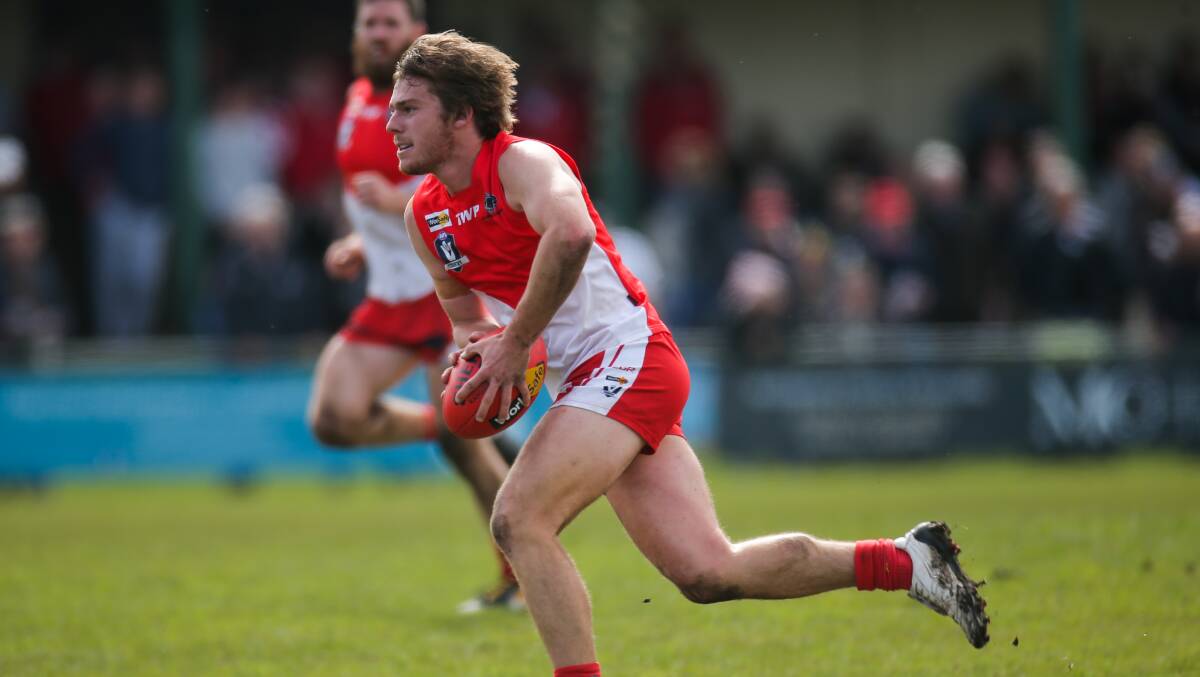 ON THE BURST: South Warrnambool's Liam Youl runs with the ball. Picture: Morgan Hancock