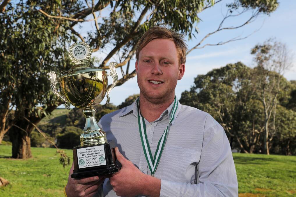 Major coup: Merrivale recruit Manny Sandow after winning the 2017 Maskell Medal with South Warrnambool. 