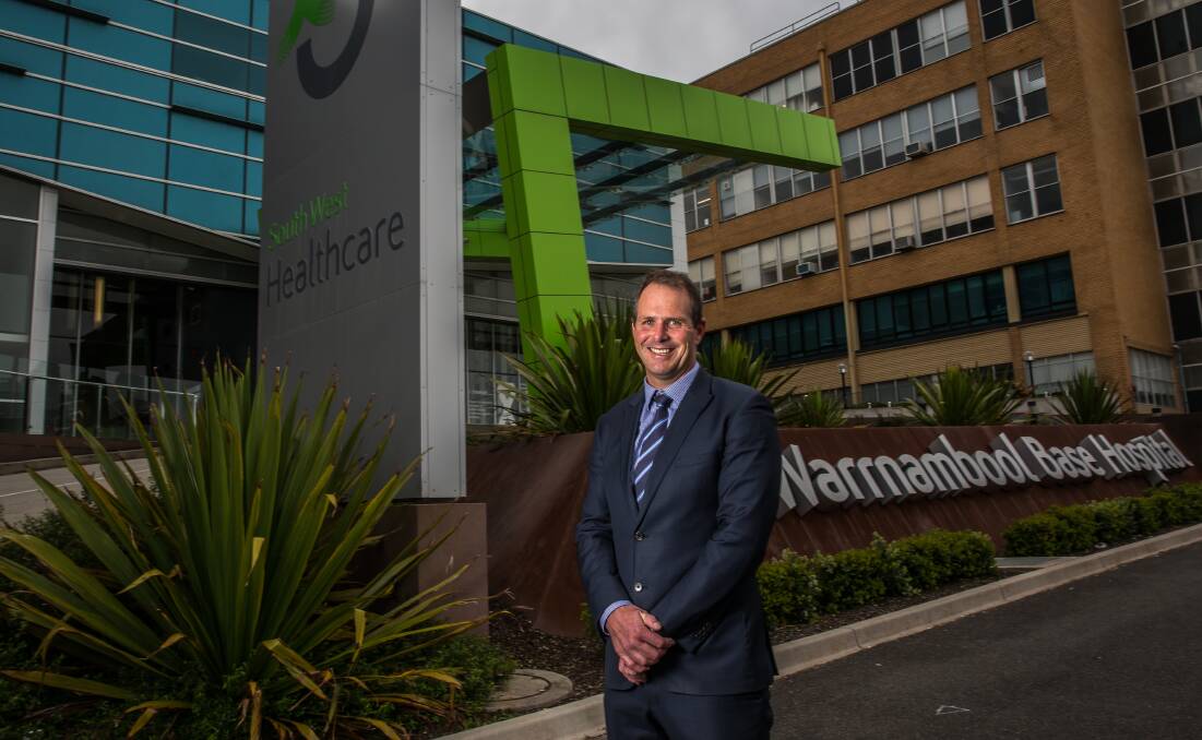South West Healthcare chief executive officer Craig Fraser outside the Warrnambool Base Hospital.