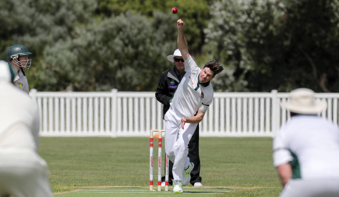 ALL-ROUNDER: Killarney's Liam Cole releases the ball during day one of the match against Panmure. He could play a big role with the bat in the Crabs' run chase on Saturday. Picture: Rob Gunstone