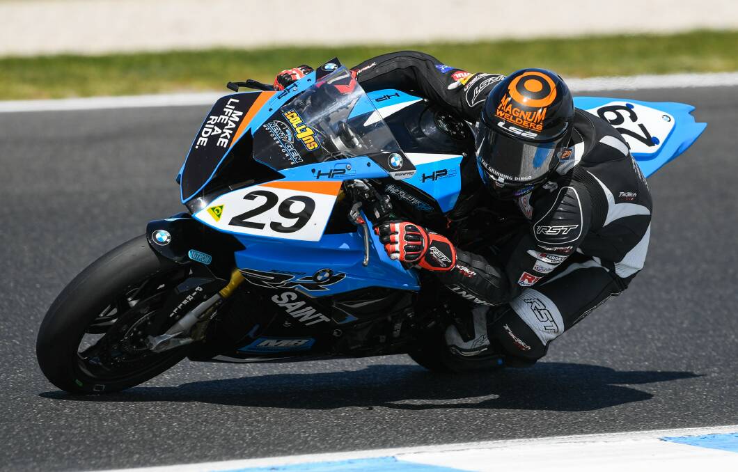 NEED FOR SPEED: Warrnambool's Ted Collins leans into a turn in the Phillip Island superbike championship last October. Picture: Morgan Hancock