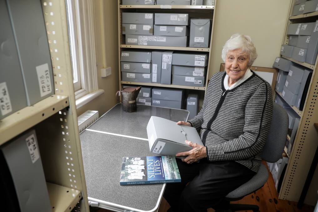 Elizabeth O'Callaghan in the archive room where she conducted much of the research for her new book. Picture: Rob Gunstone
