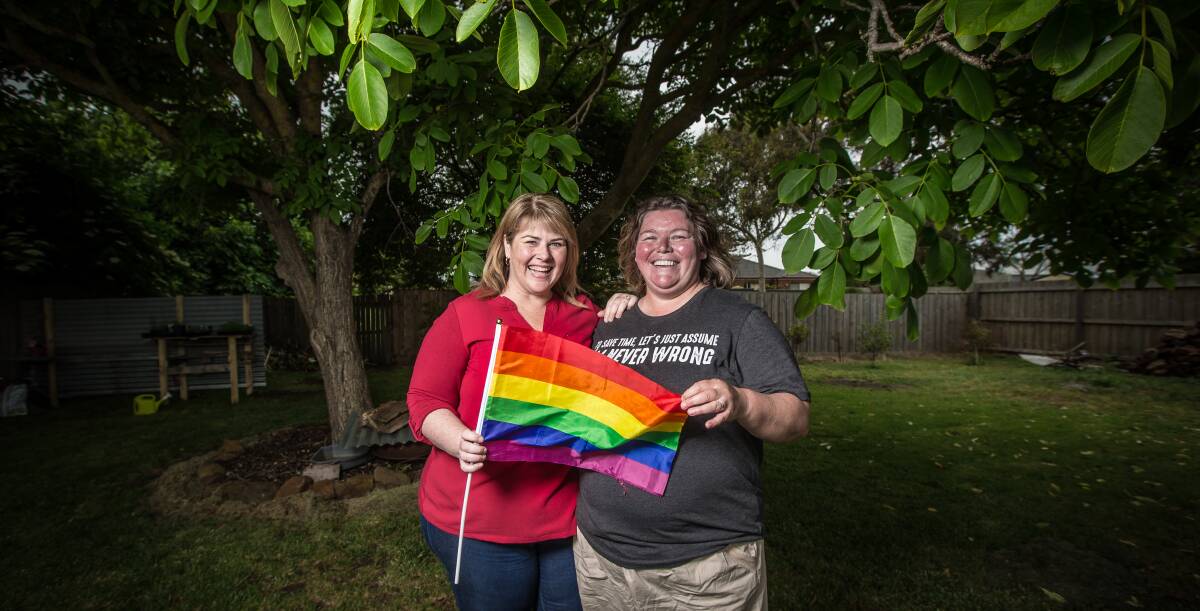 Koroit couple Shayne Cox and Jackie Wallis are delighted with the marriage equality vote. Picture: Christine Ansorge  
