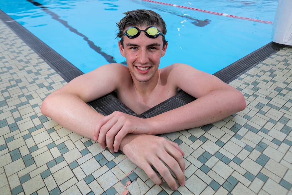 Haul: Warrnambool Swimming Club's Sebastian Christie-Crane won six medals at the Tasmanian State Championships. Picture: Rob Gunstone