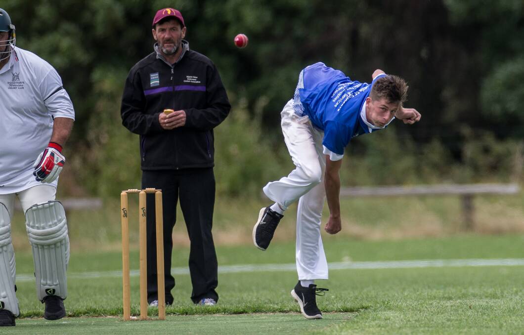 RISING UP: Hawkesdale's David West in full stride. The Cats disposed of reigning premier Killarney on Saturday. Picture: Christine Ansorge