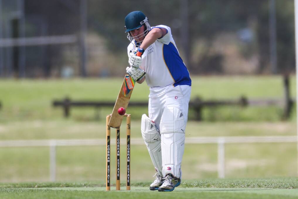 One to remember: Cobden's Michael Pegg scored his first century on Saturday and his club's first division one ton in 11 years. Picture: Morgan Hancock