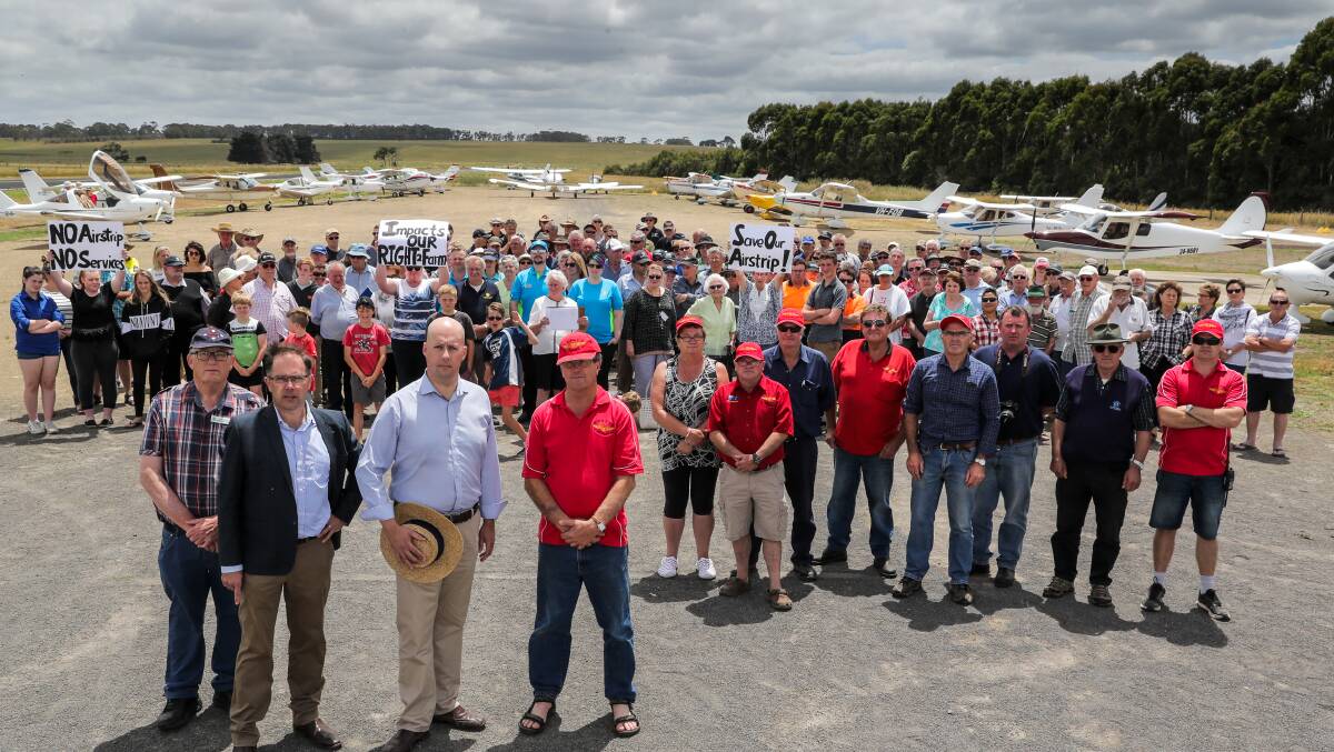 Big turnout: The 'Save Our Strip' rally at Cobden airstrip drew strong support from the Cobden and aviation communities. Pictures: Rob Gunstone