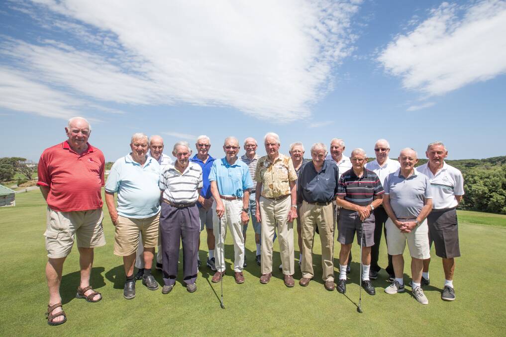 GOLDEN OLDIES: Warrnambool Golf Club veterans group members who are aged 80-plus after their round on Tuesday. Picture: Christine Ansorge