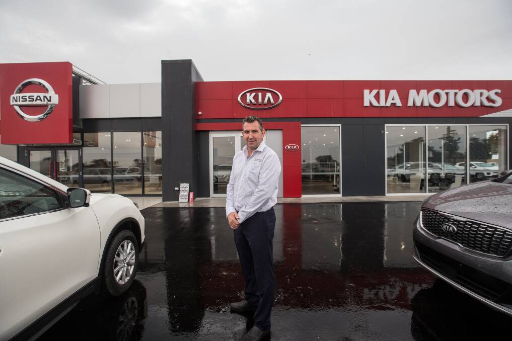 New look: Clinton Baulch Motor Group principal Clinton Baulch outside the new showroom on Raglan Parade in Warrnambool's east. Picture: Christine Ansorge