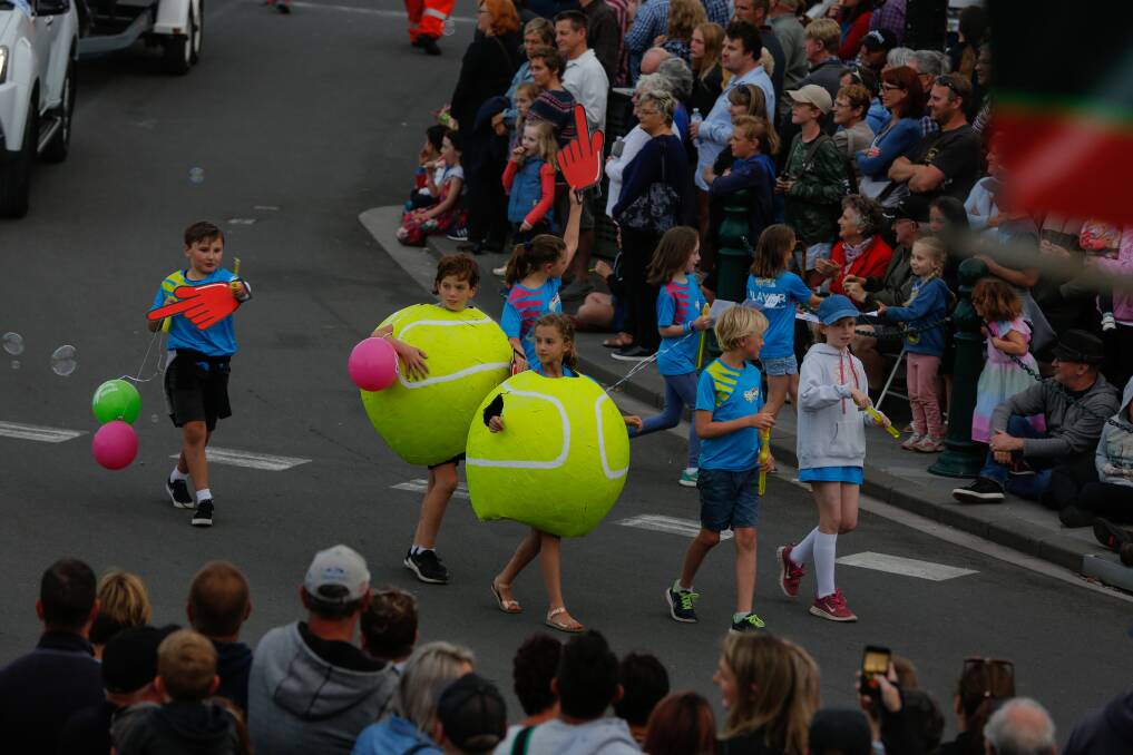 ON THE BALL: The Port Fairy Tennis Club won the best community float in the Moyneyana Festival New Year's Eve Parade.