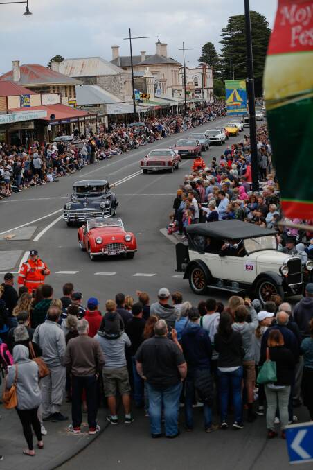 HOT WHEELS: Classic cars made an impression in the Moyneyana Festival New Year's Eve Parade. Picture: Christine Ansorge.
