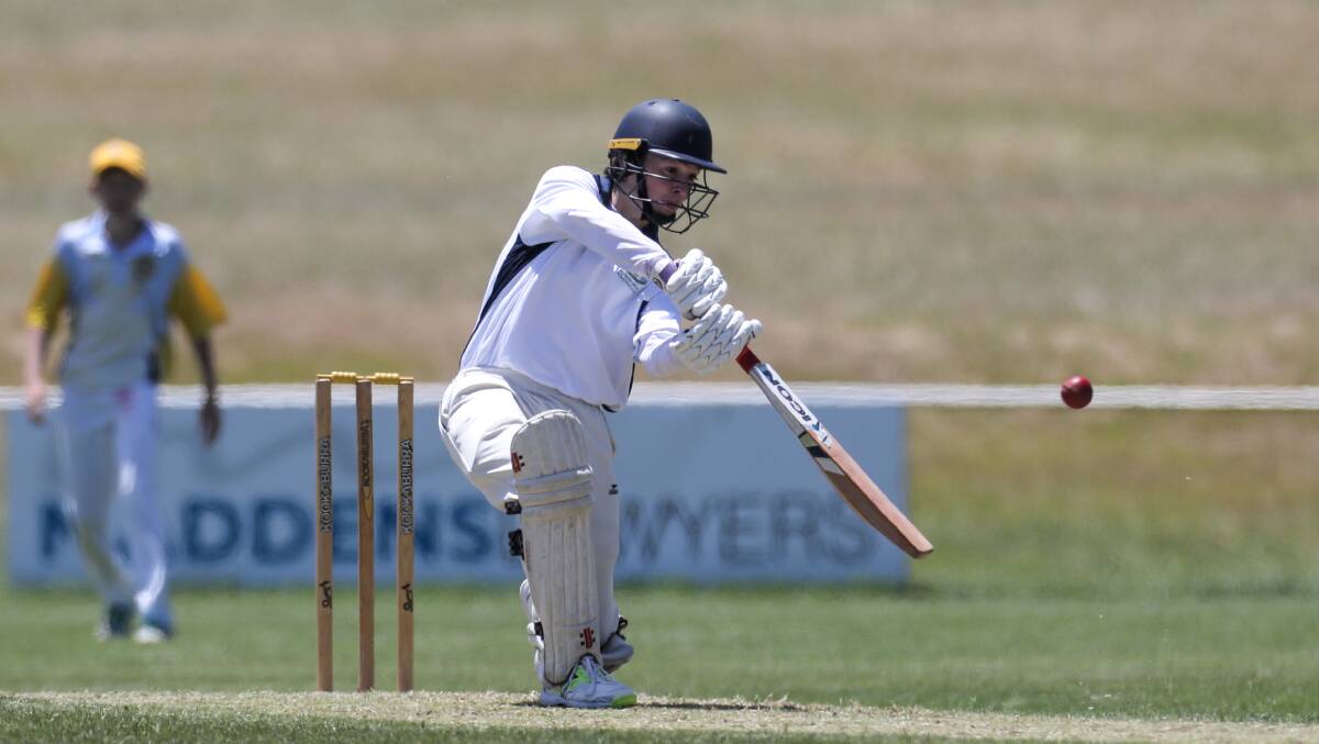 HIT: Brierly-Christ Church batsman Zavier Mungean was among the runs playing for the Western Waves under 18 team in Melbourne. Picture: Rob Gunstone