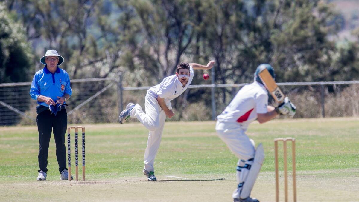 Russells Creek Matt Petherick continued his good form for the Warrnambool and District Cricket Association at Melbourne Country Week. He took 3-16 against West Gippsland on Wednesday. Picture: Christine Ansorge