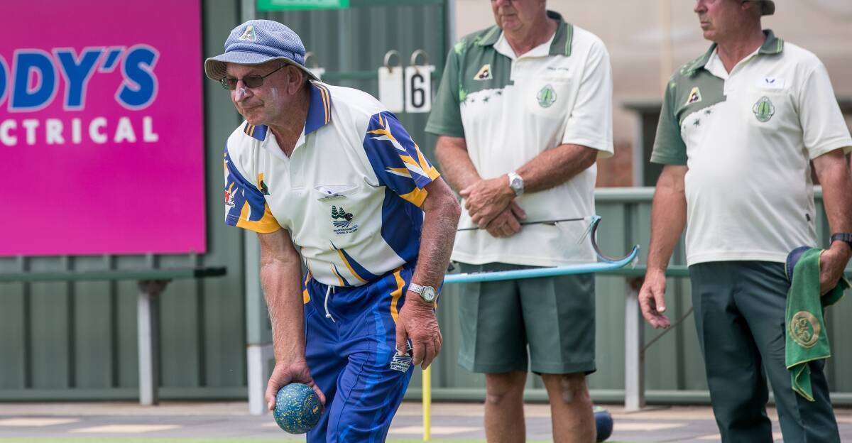 FOCUS: Warrnambool Blue's Laurie McLaren prepares to bowl in his side's loss to City Red. Picture: Christine Ansorge