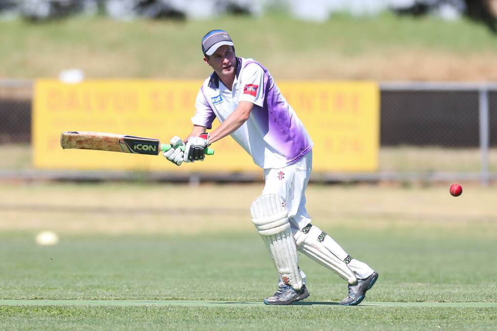 Around the corner: Noorat's Nick Kenna will look to continue his good form this season against Bookaar on Saturday. He finished 46 not out last week. Picture: Morgan Hancock