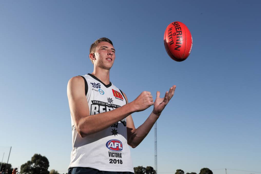 BRIGHT FUTURE: Cobden footballer Matt Clarke, 17, was thrilled to make a TAC Cup list. He will be the tallest played on Greater Western Victoria's 2018 list. Picture: Rob Gunstone