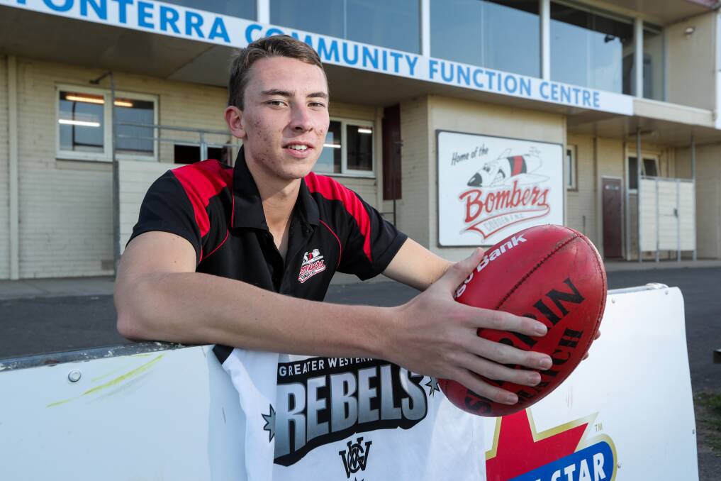 TALL ORDER: Cobden ruckman Matt Clarke is ready to leap into his first TAC Cup season with Greater Western Victoria Rebels. Picture: Rob Gunstone