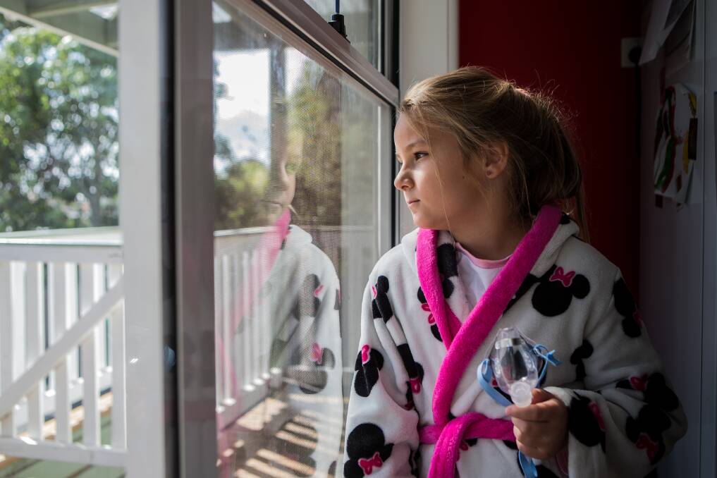 WAITING GAME: Asthma sufferer Layla Finlayson has been told to stay inside after being affected by smoke from a nearby peat fire. Picture: Christine Ansorge