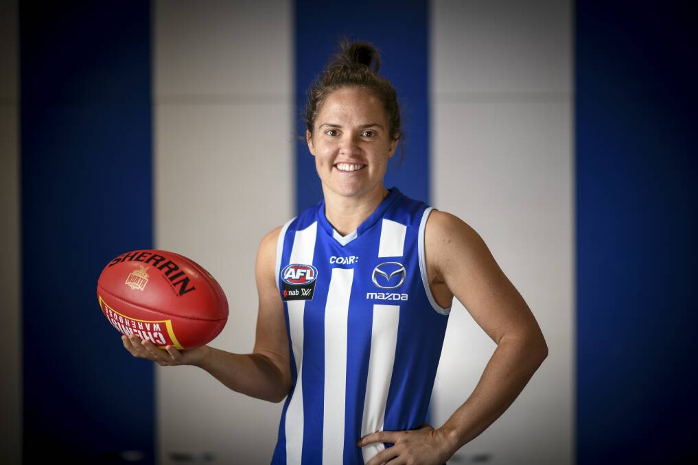 Footy focussed: AFL Women's and North Melbourne star Emma Kearney has confirmed she has quit cricket to concentrate on football. Picture: Eddie Jim