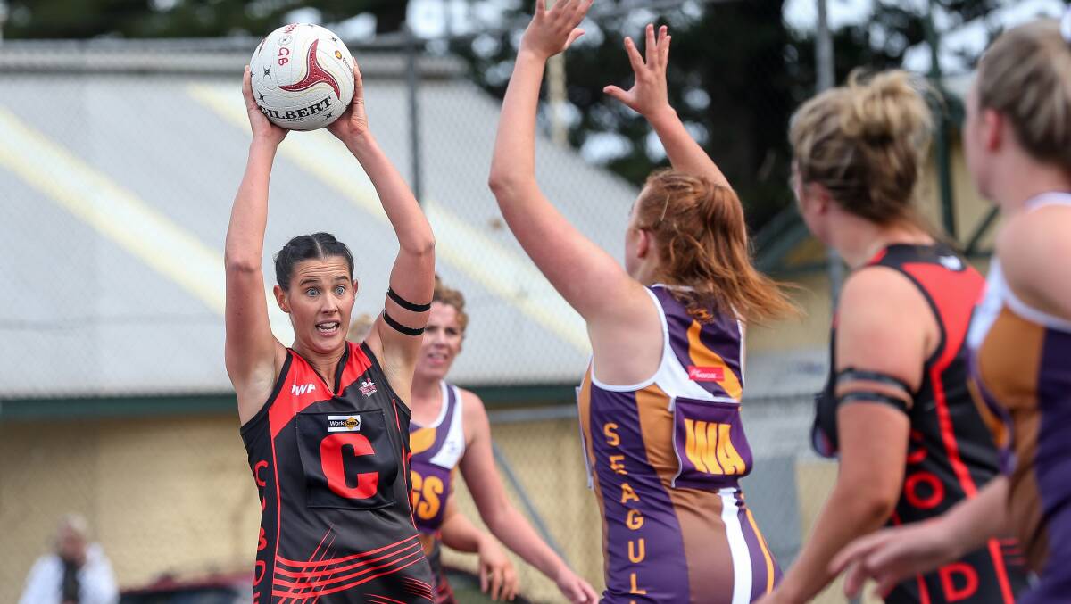 SETTLED: Sophie Barr in action against Port Fairy in her first game for the Bombers. Picture: Christine Ansorge