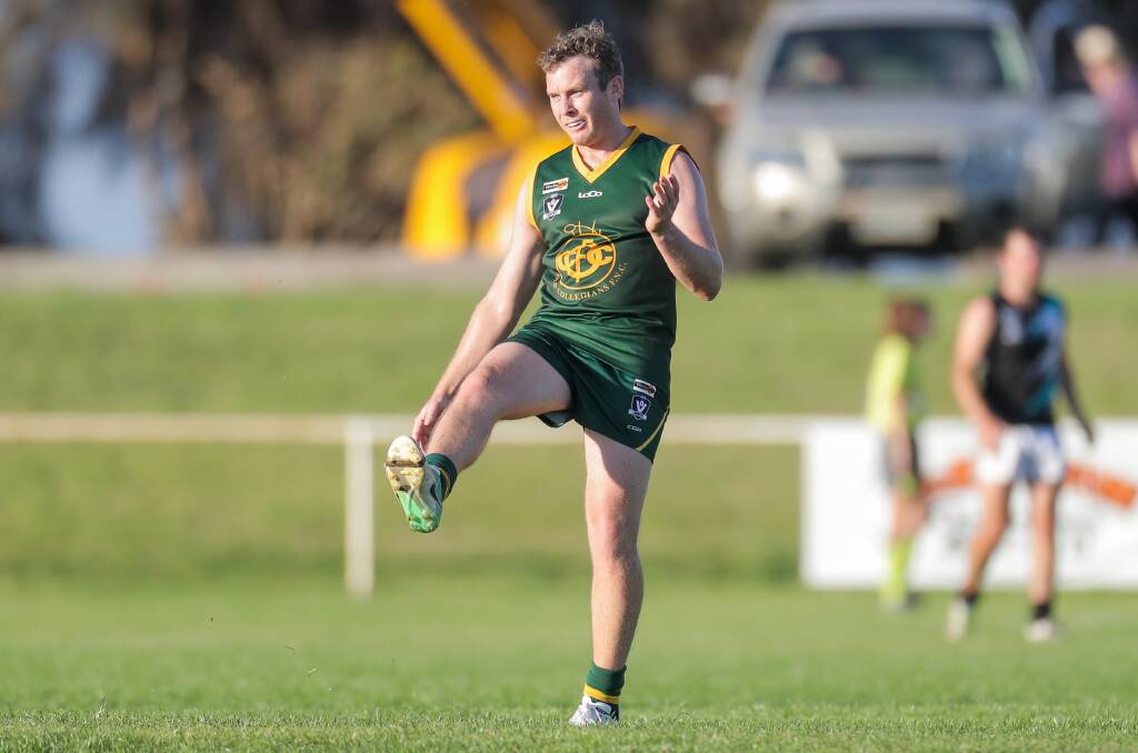 INFLUENTIAL: Sam Dwyer played a big part in Old Collegians' 28-point win over Kolora-Noorat. He was named in the best for the Warriors. Picture: Morgan Hancock